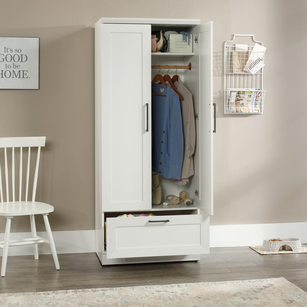 HomePlus Storage Armoire, Soft White finish