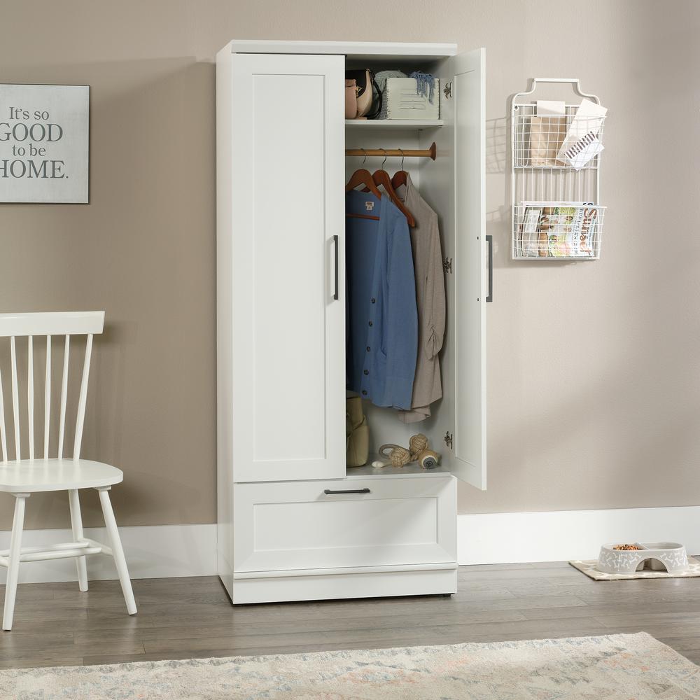 HomePlus Storage Armoire, Soft White finish