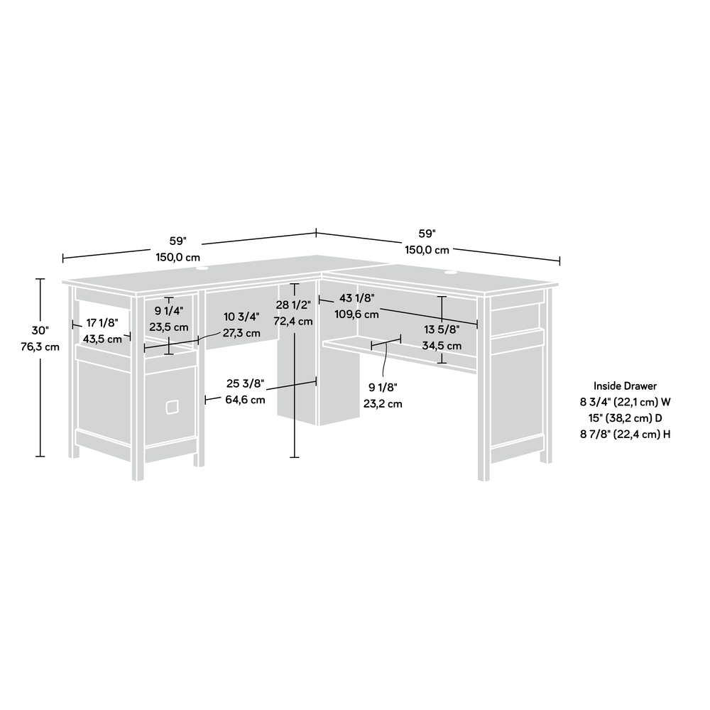 Cannery Bridge L Desk, Sindoori Mango finish
