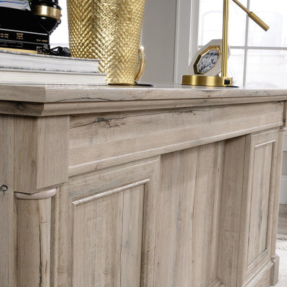 Palladia Executive Desk, Split Oak finish