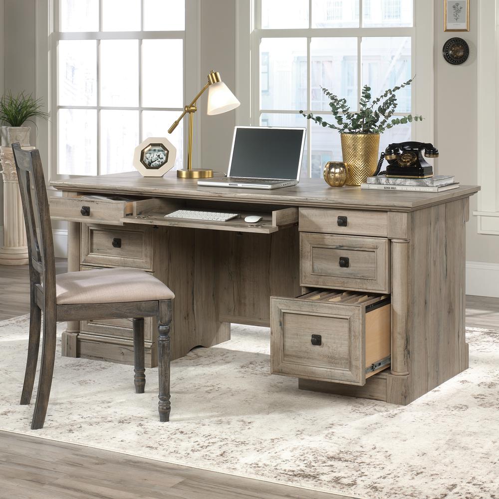 Palladia Executive Desk, Split Oak finish
