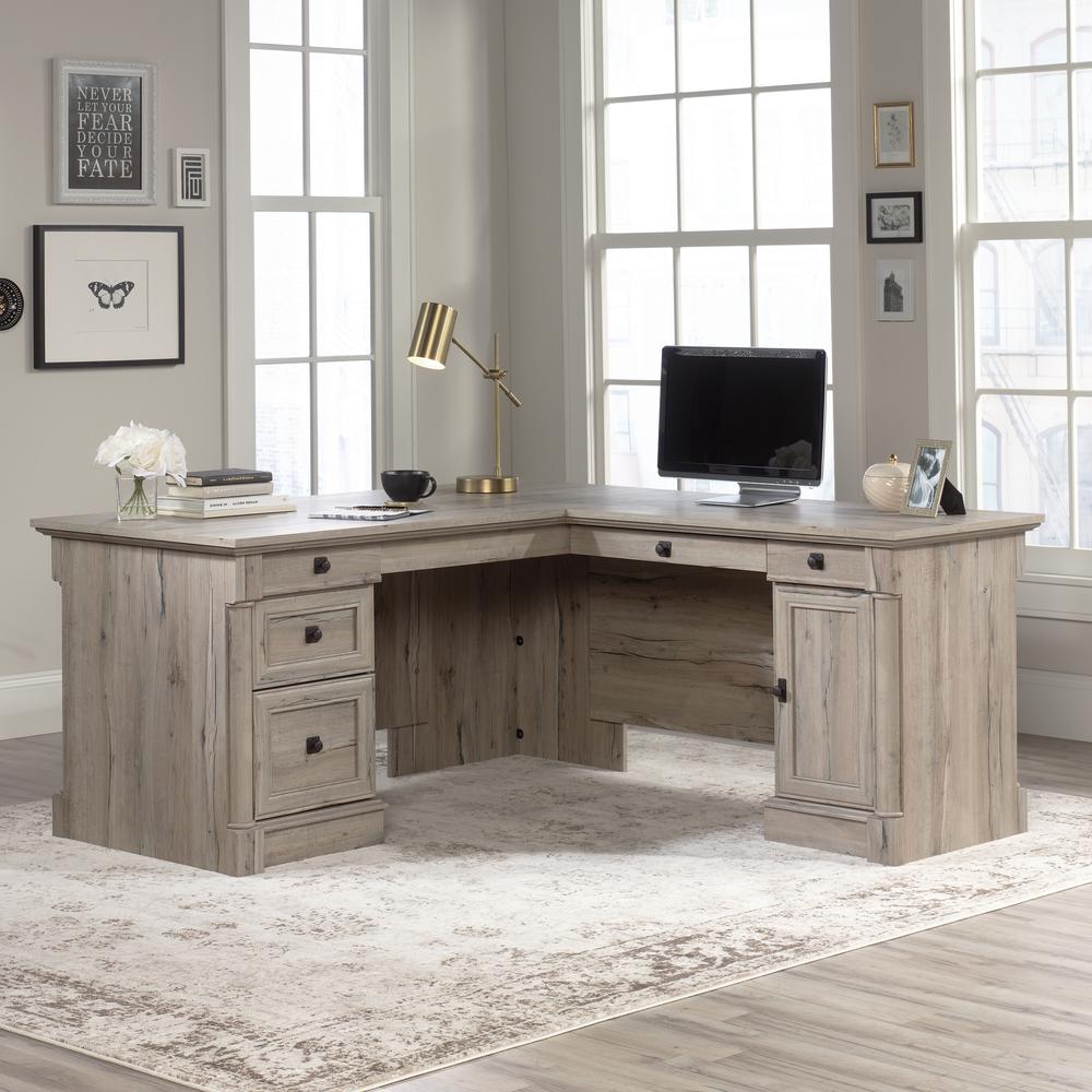 Palladia L Desk, Split Oak finish