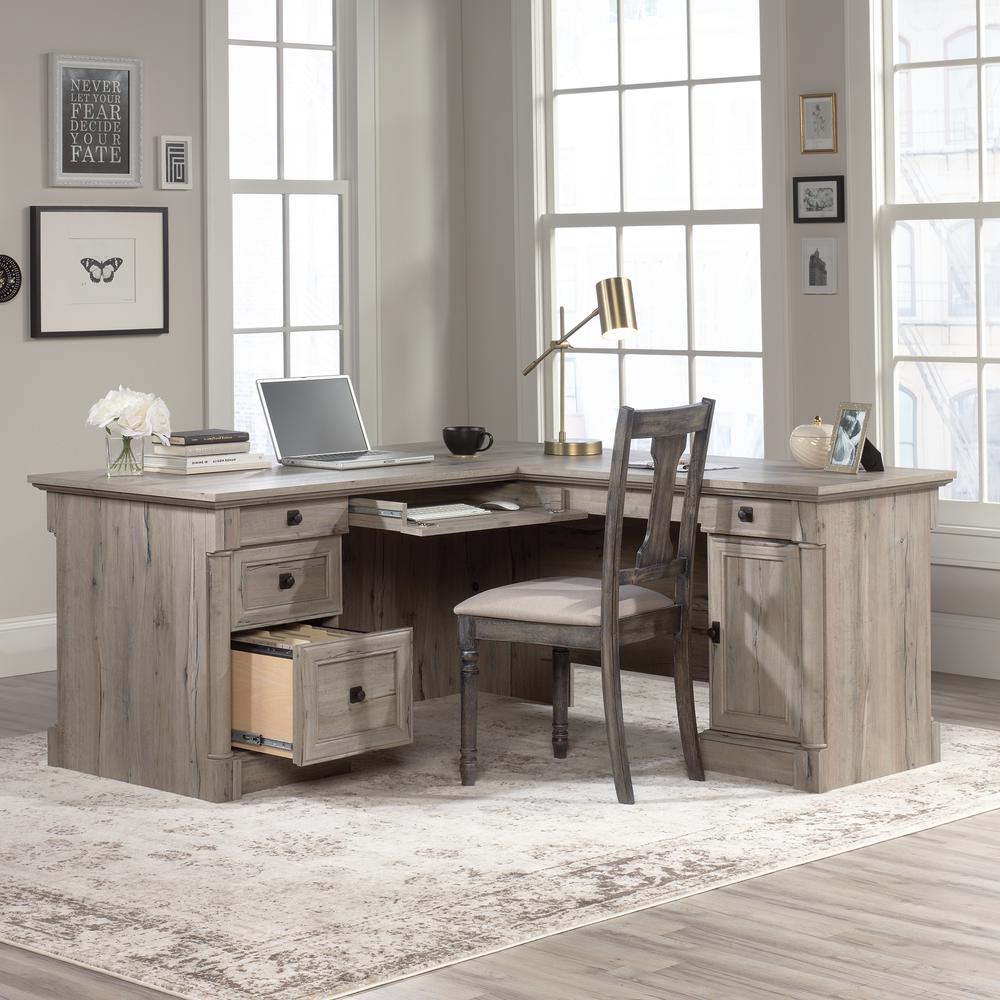Palladia L Desk, Split Oak finish