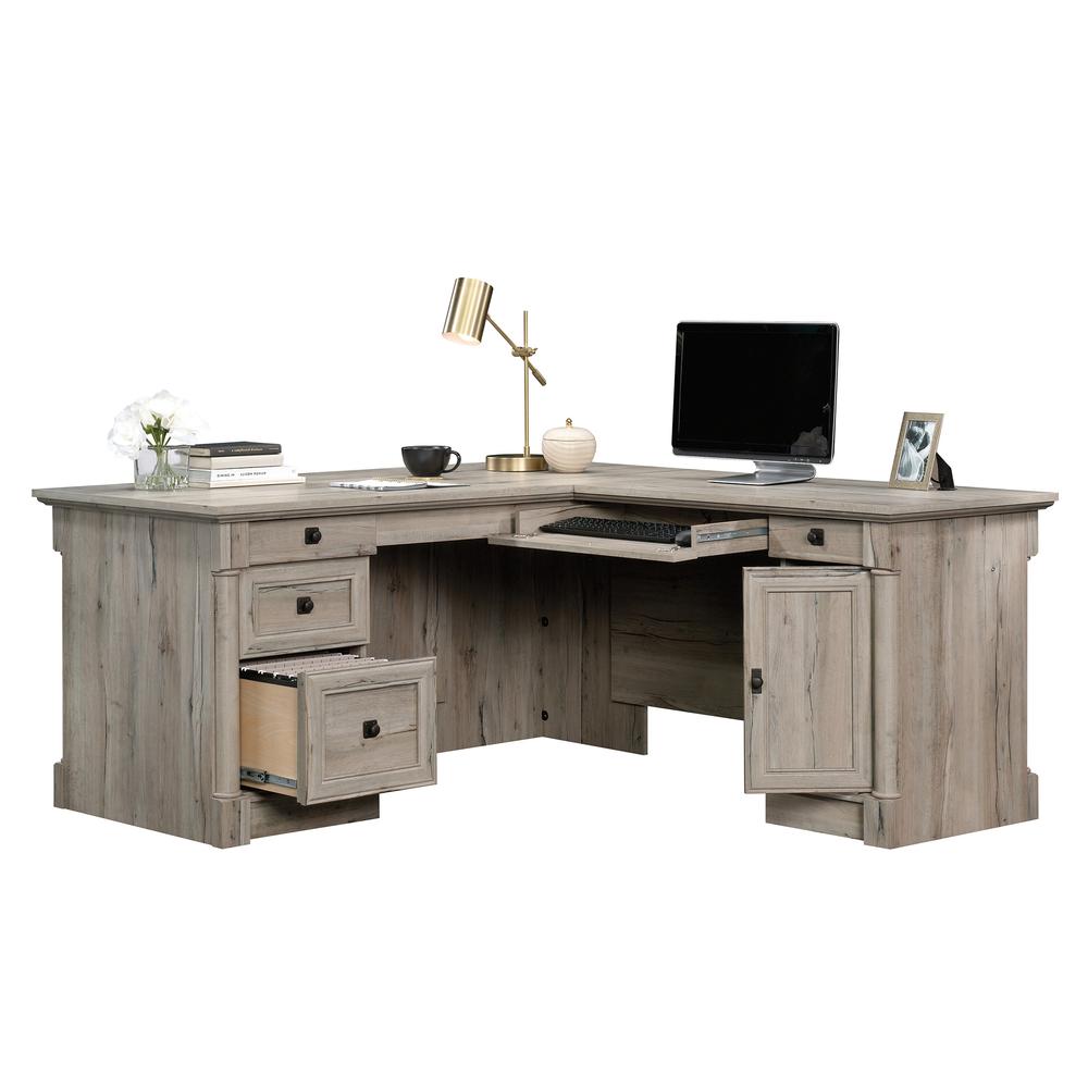 Palladia L Desk, Split Oak finish