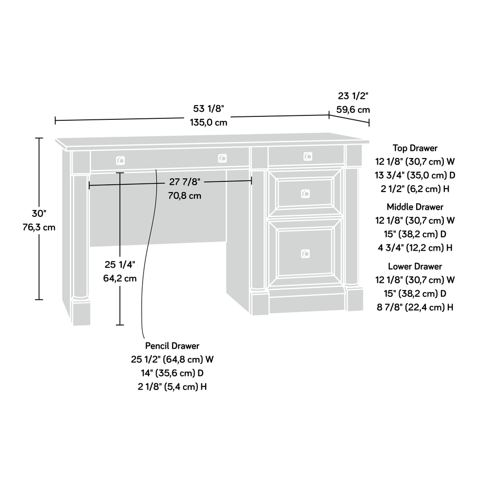 Palladia Computer Desk, Split Oak finish
