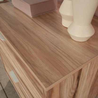 Bergen Circle File Cabinet, Kiln Acacia finish