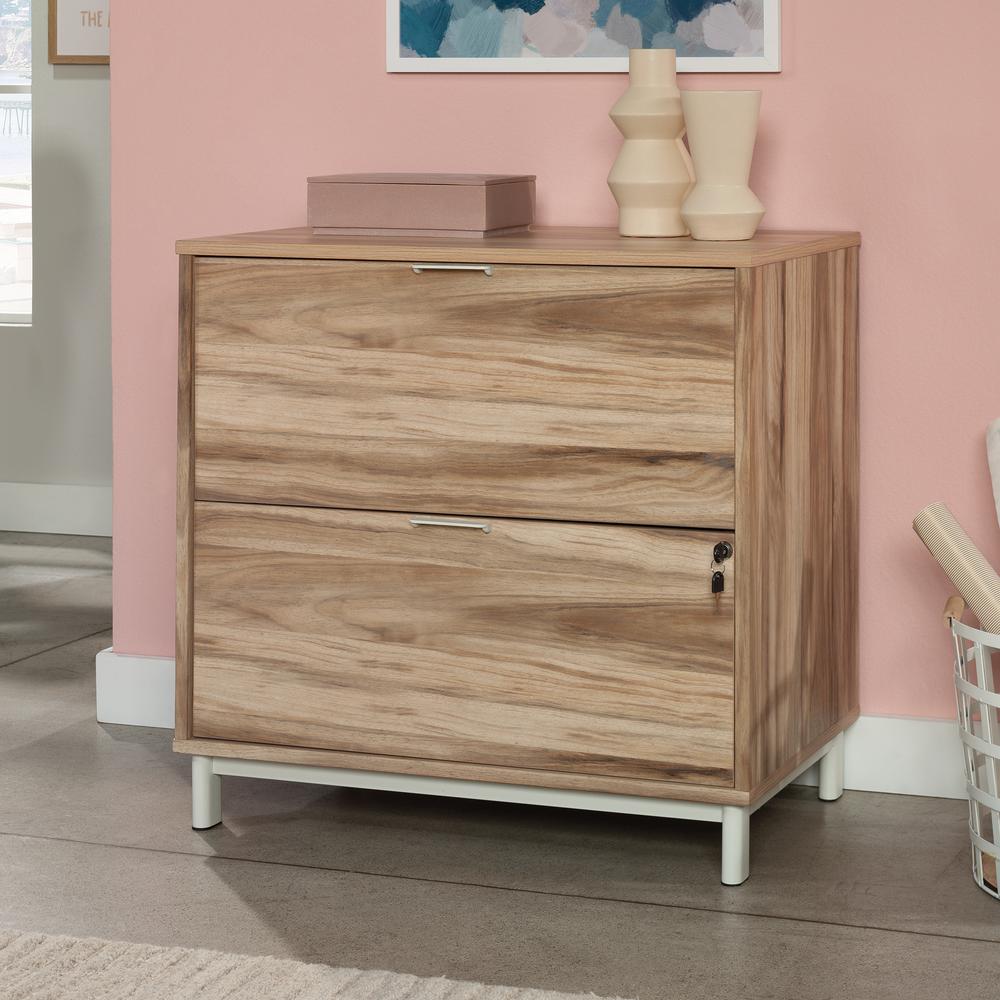 Bergen Circle File Cabinet, Kiln Acacia finish