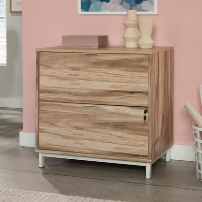 Bergen Circle File Cabinet, Kiln Acacia finish