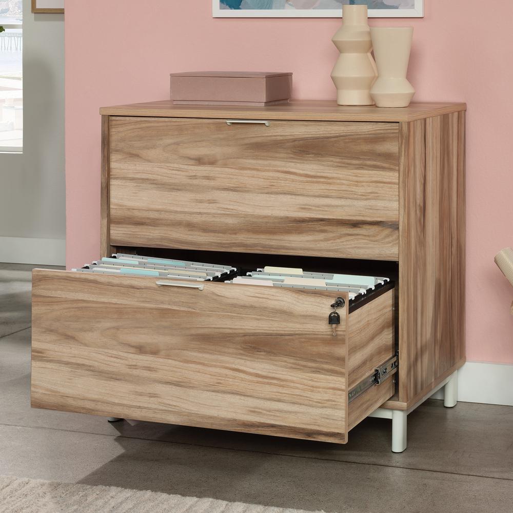 Bergen Circle File Cabinet, Kiln Acacia finish
