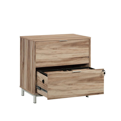 Bergen Circle File Cabinet, Kiln Acacia finish