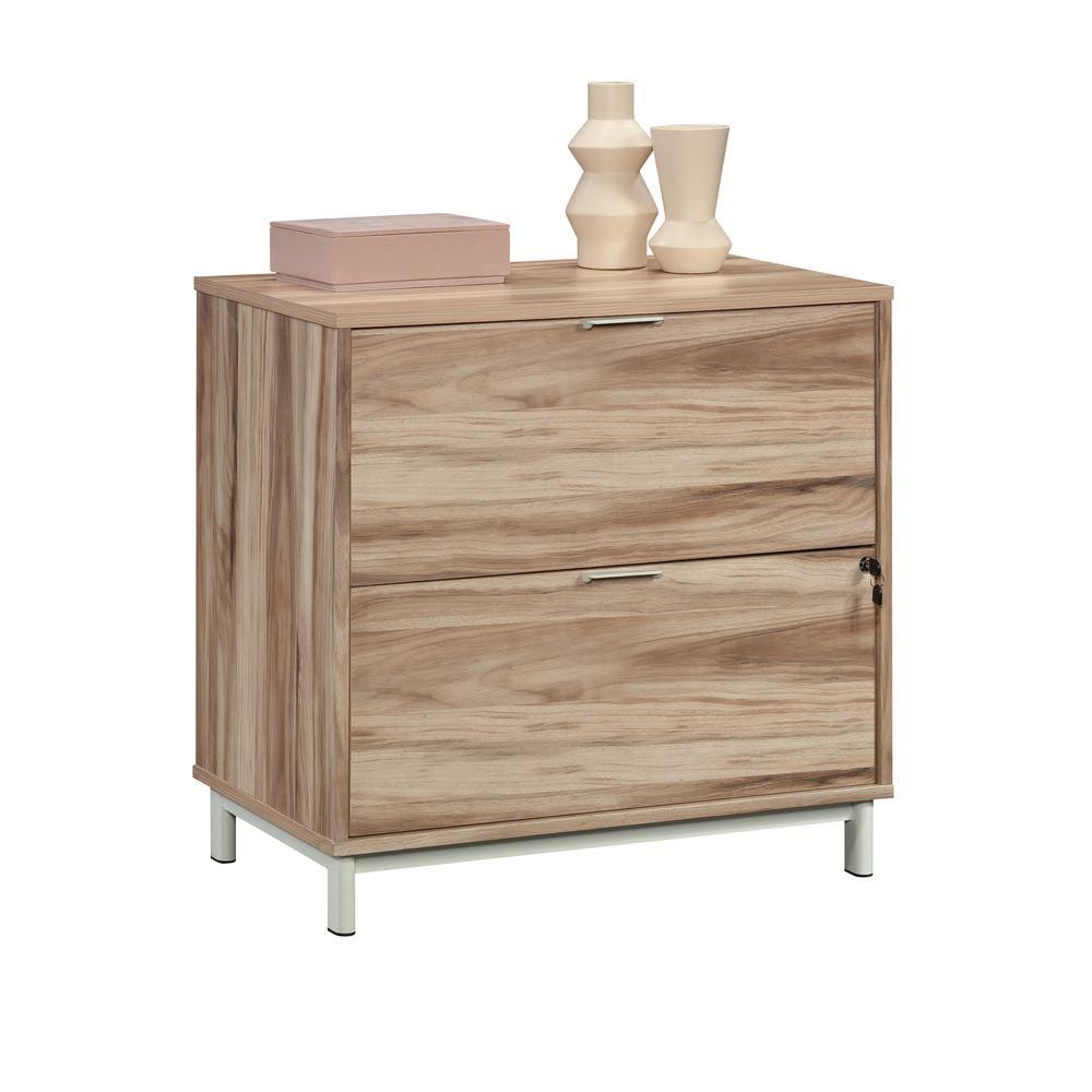 Bergen Circle File Cabinet, Kiln Acacia finish