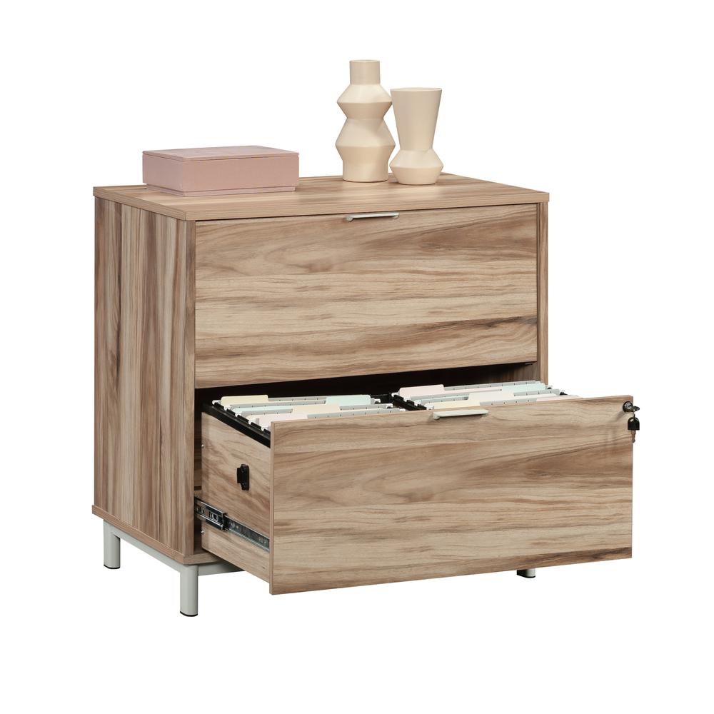 Bergen Circle File Cabinet, Kiln Acacia finish