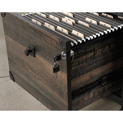 Foundry Road File Cabinet, Carbon Oak finish