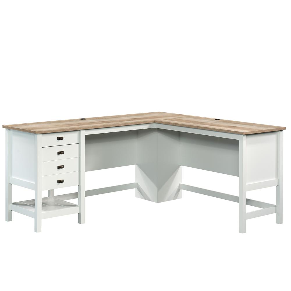 Cottage Road L Desk, Soft White finish