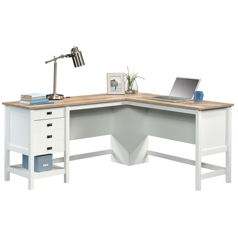 Cottage Road L Desk, Soft White finish