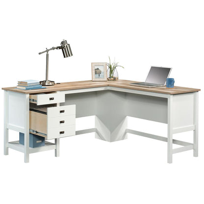 Cottage Road L Desk, Soft White finish