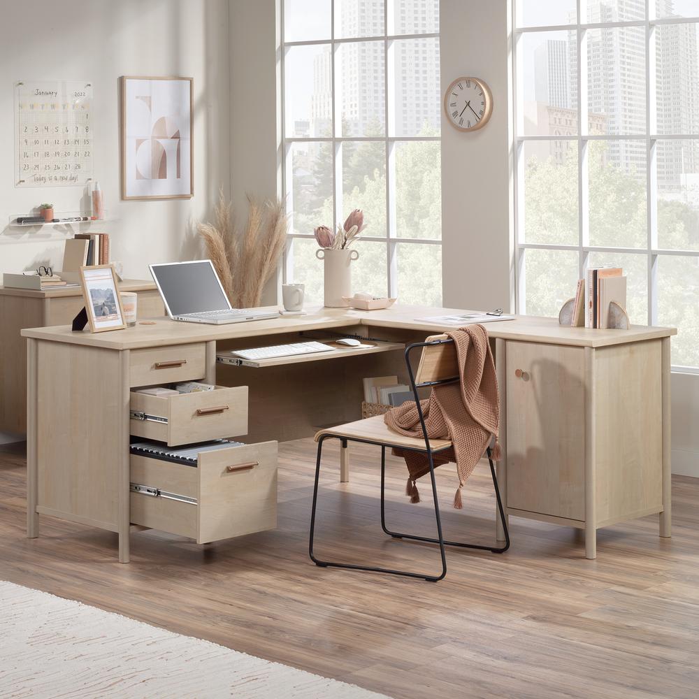 Whitaker Point Commercial Office L Desk, Natural Maple finish