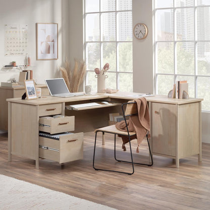 Whitaker Point Commercial Office L Desk, Natural Maple finish