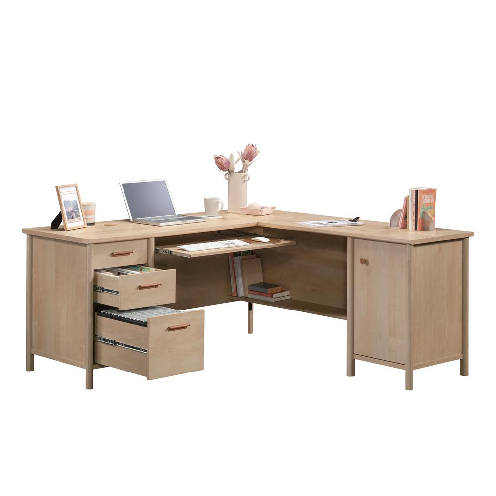 Whitaker Point Commercial Office L Desk, Natural Maple finish