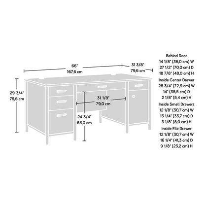 Whitaker Point Commercial Office Executive Desk, Natural Maple finish