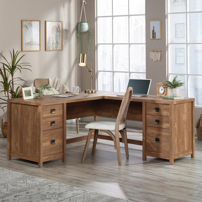 Cannery Bridge Commercial Office L Desk, Sindoori Mango finish