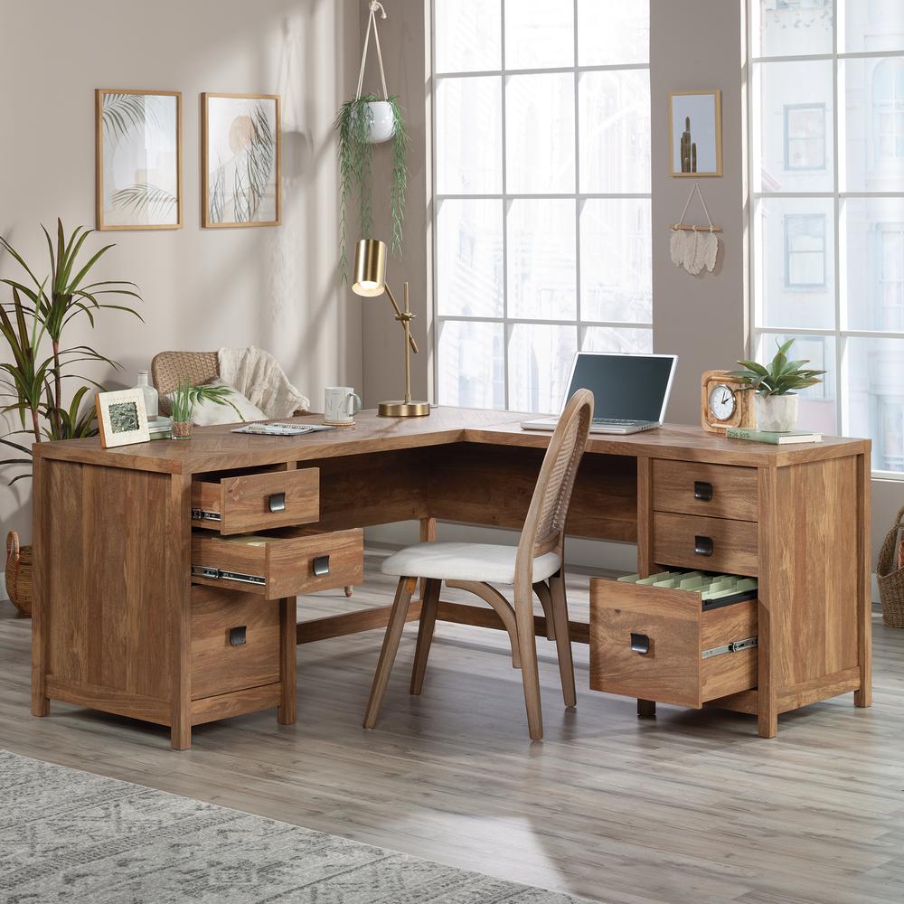 Cannery Bridge Commercial Office L Desk, Sindoori Mango finish