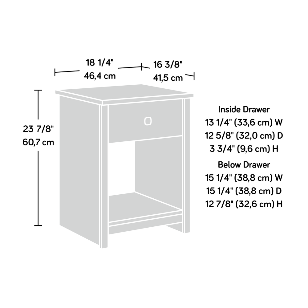 River Ranch Night Stand, White Plank finish
