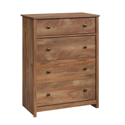 Brown 4-Drawer Bedroom Chest for Clothing Storage with Simple Design