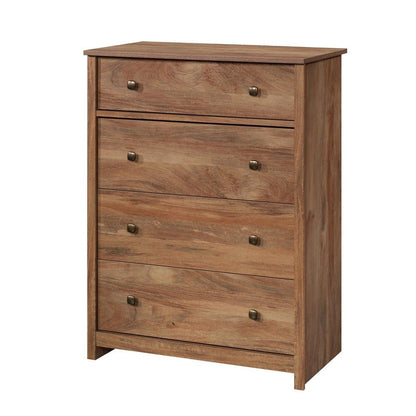 Brown 4-Drawer Bedroom Chest for Clothing Storage with Simple Design