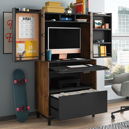 Harvey Park Computer Armoire, Grand Walnut finish