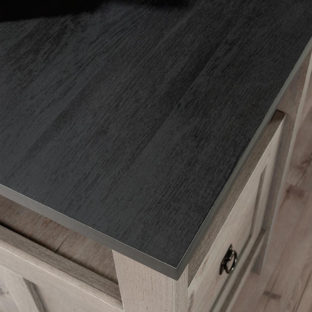 August Hill L Desk, Mystic Oak finish