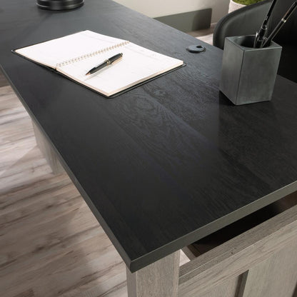 August Hill L Desk, Mystic Oak finish
