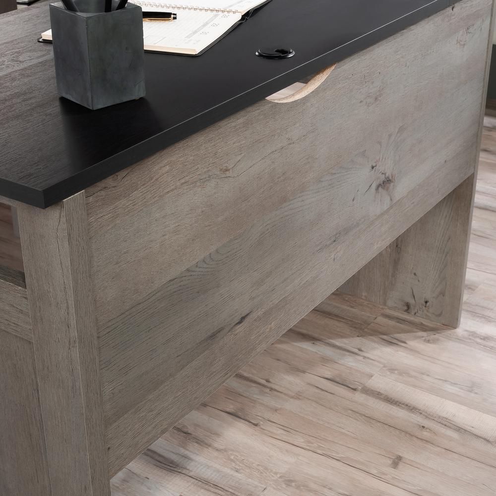 August Hill L Desk, Mystic Oak finish
