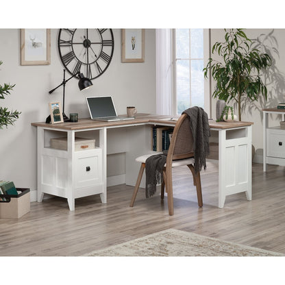 August Hill L Desk, Soft White finish