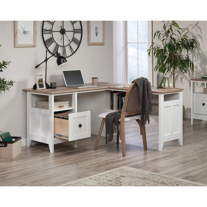 August Hill L Desk, Soft White finish