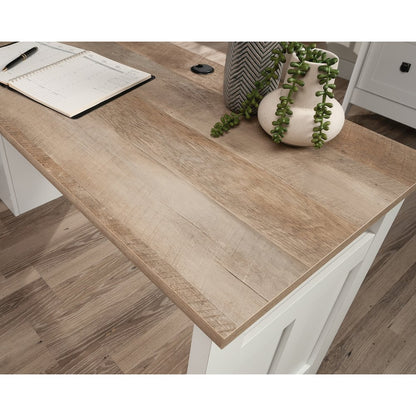 August Hill L Desk, Soft White finish
