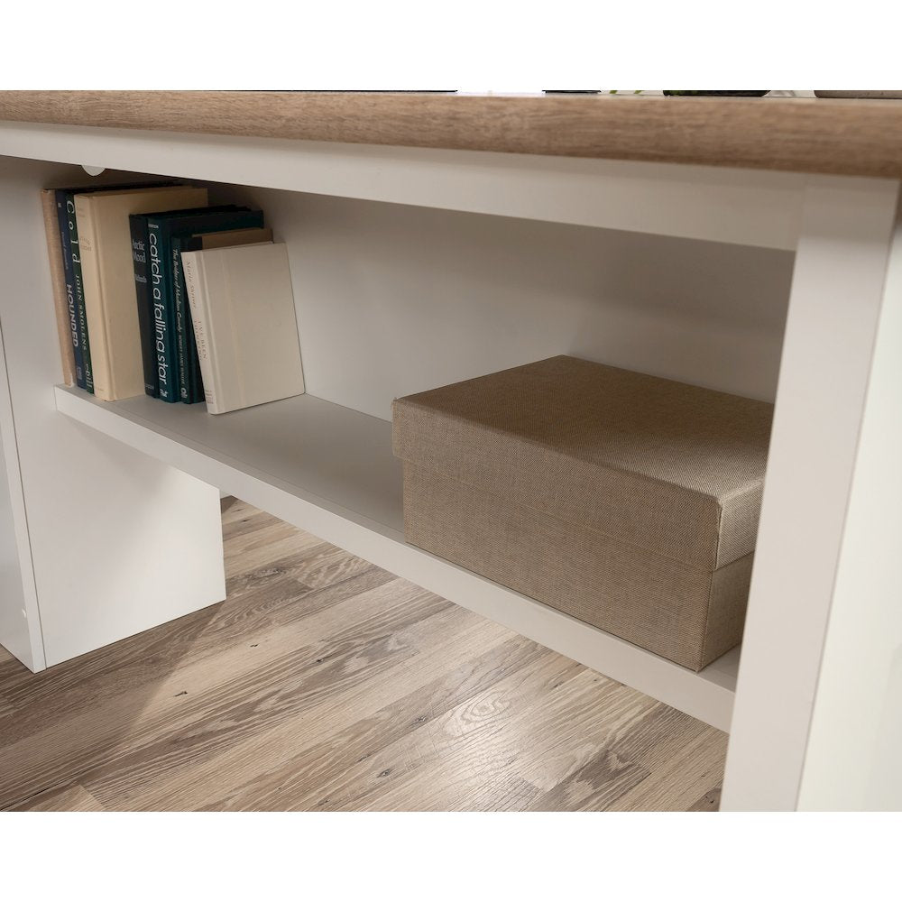 August Hill L Desk, Soft White finish
