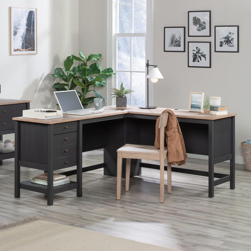 Cottage Road L Desk, Raven Oak finish