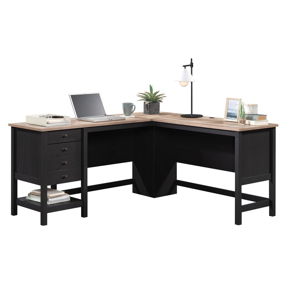 Cottage Road L Desk, Raven Oak finish