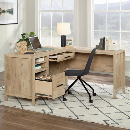 Pacific View L Desk, Prime Oak finish