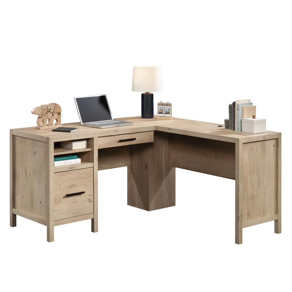 Pacific View L Desk, Prime Oak finish