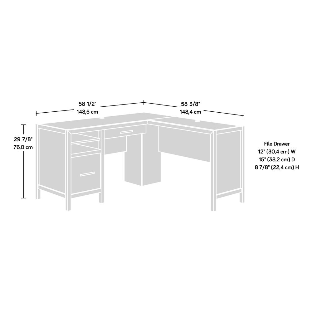 Pacific View L Desk, Prime Oak finish