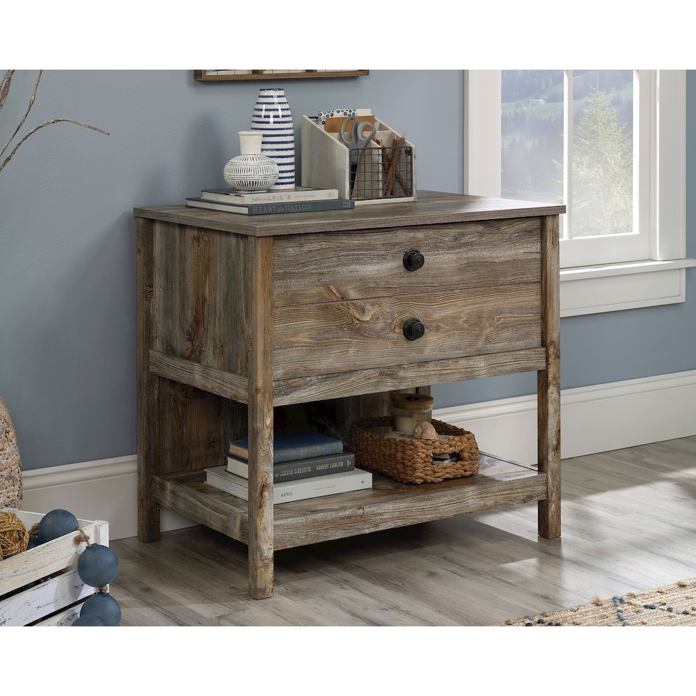 Granite Trace File Cabinet, Rustic Cedar finish