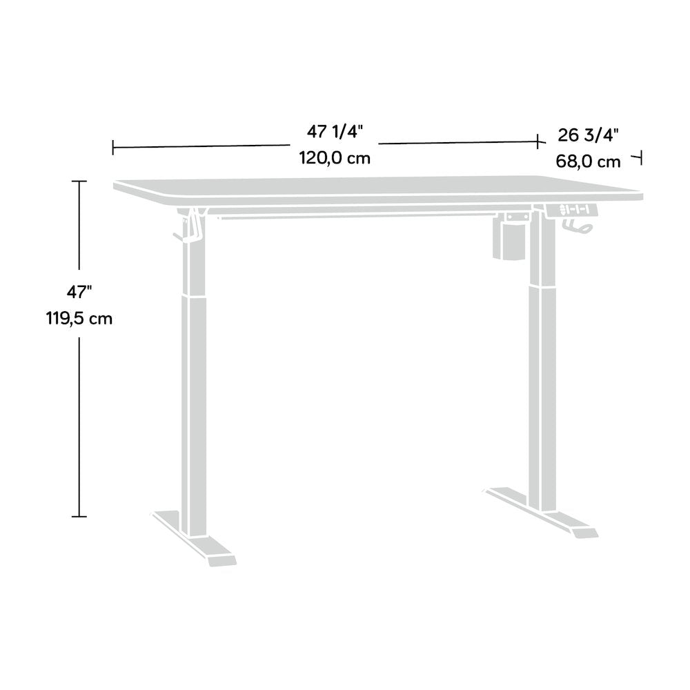 48" x 27" Electric Adjustable Height Desk, Black Finish
