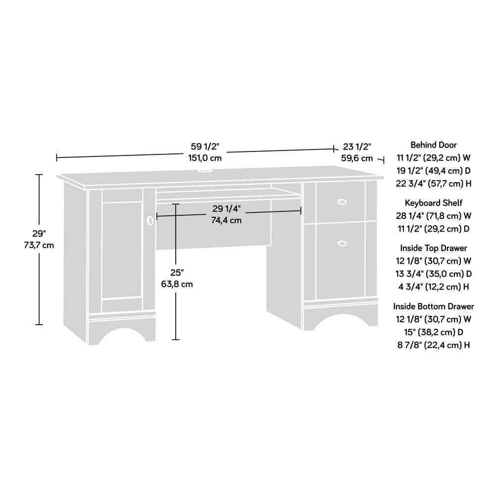 Miscellaneous Office Computer Desk, Brushed Maple finish