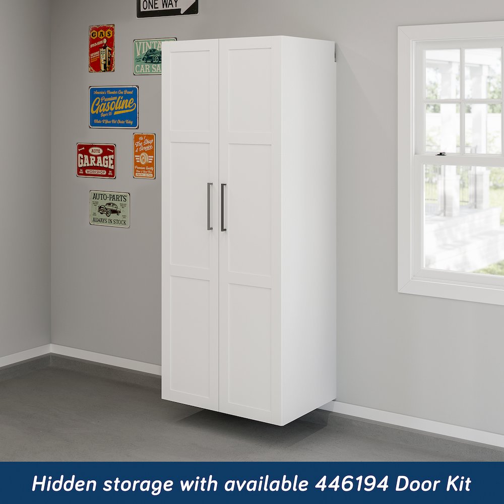 GarageCore 83" hx23 d Shelves, White Finish