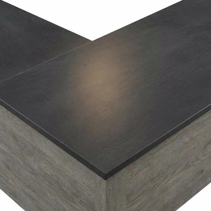 Modern Rectangular Office Desk With Mystic Oak Finish And Transitional Style