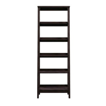 Jamocha Wood Finish Trestle Open Shelving for Modern Storage