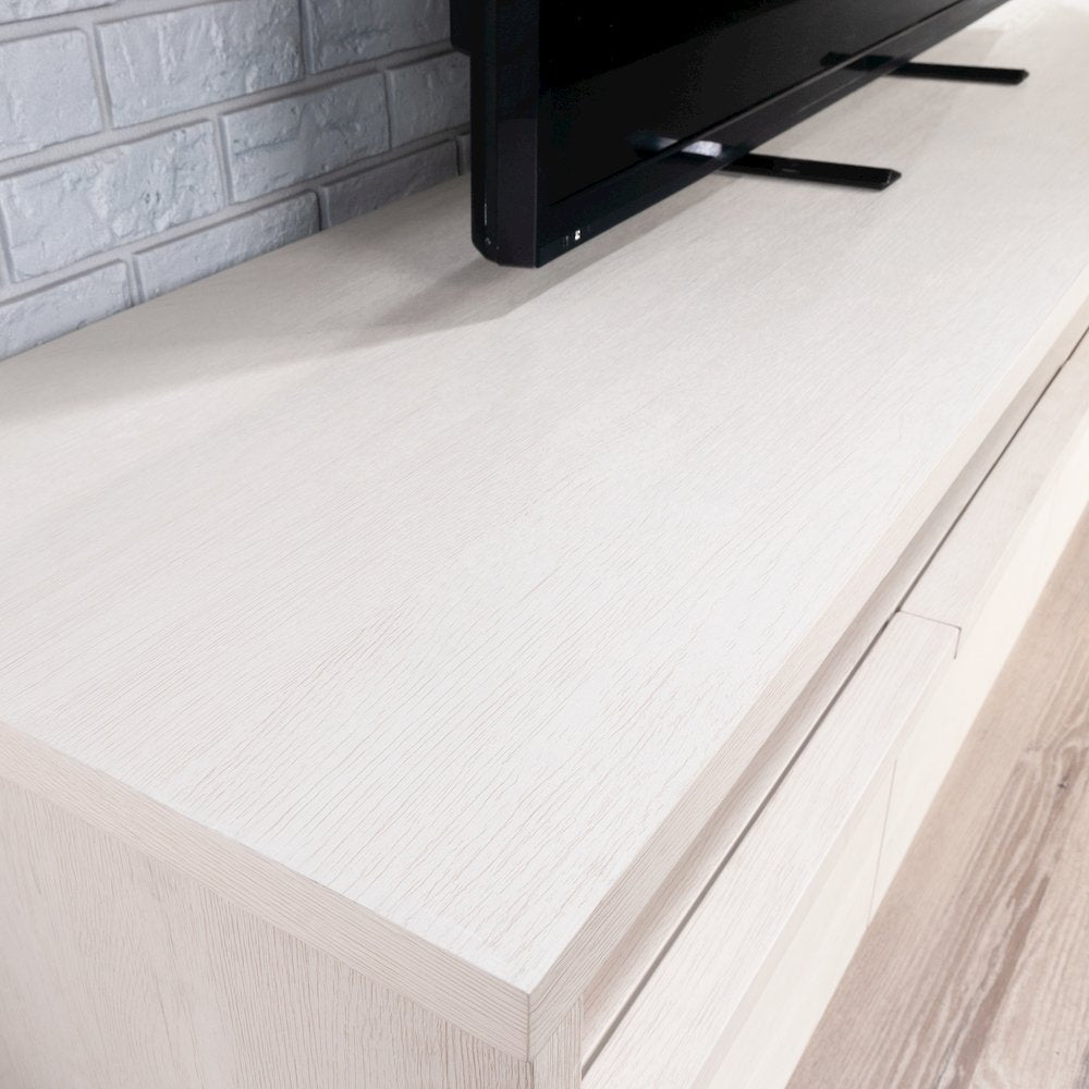 Harvey Park Large TV Credenza, for TV's up to 86", Alabaster Oak Finish