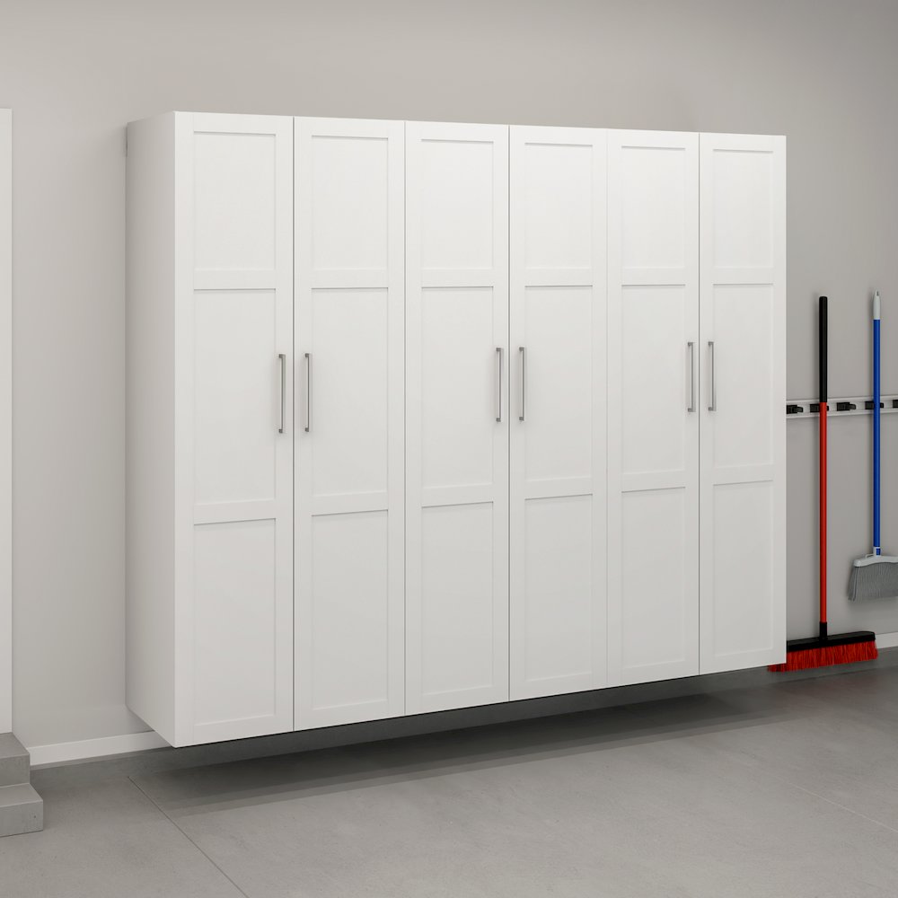 GarageCore 3 Deep Cabinets & Doors, White Finish